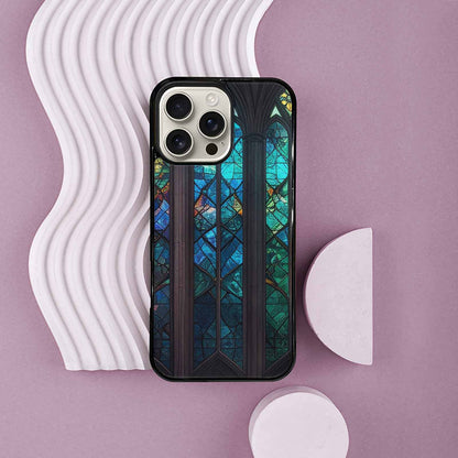 iPhone 16 Pro Max Case — Stained Glass Cathedral, Custom Made Phone Cover