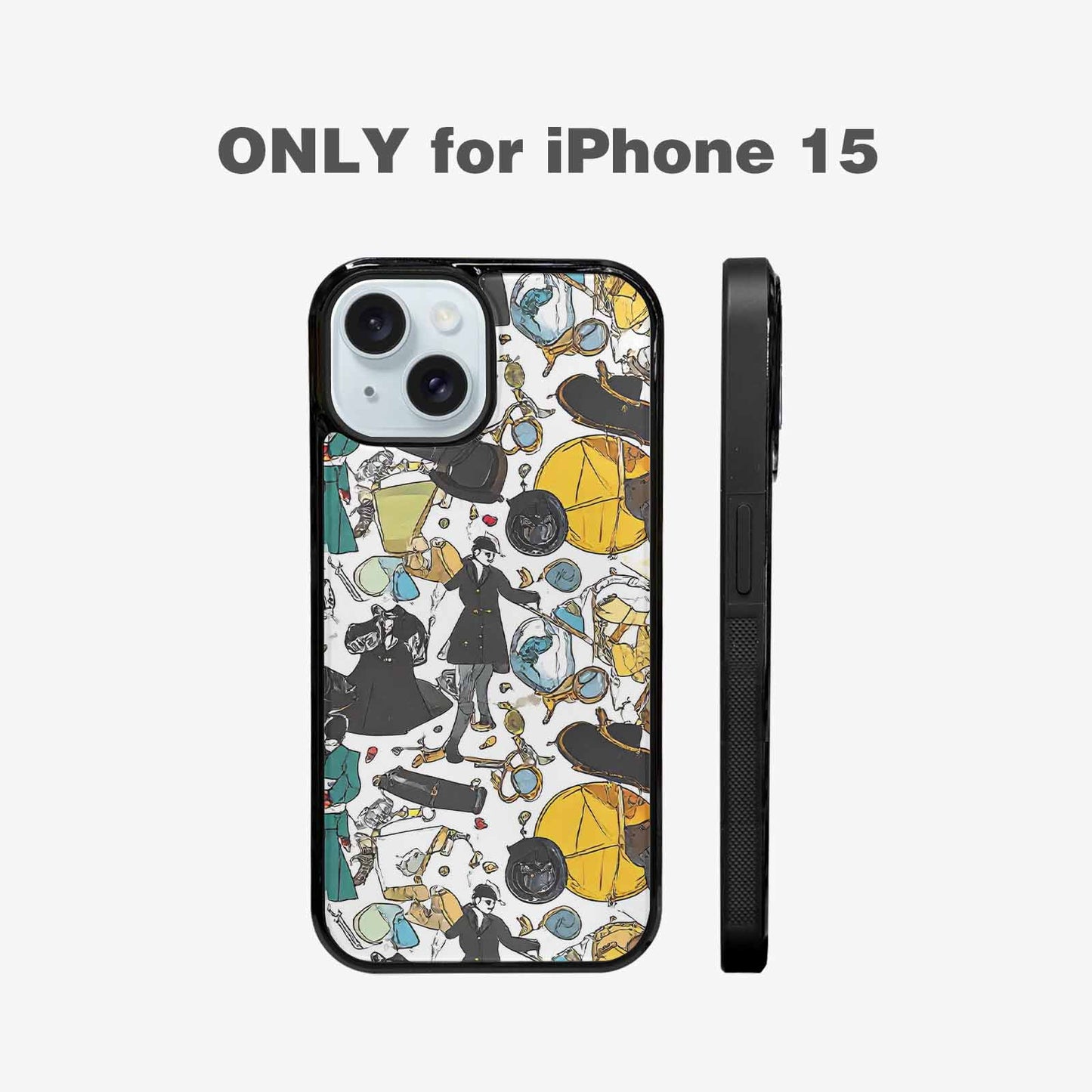 iPhone 15 Case — Noir Spy Silhouette Pen Ink Noir, Custom Phone Case
