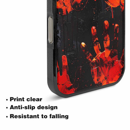 iPhone 16 Pro Case — Splatter Paint Art Hand Prints Black, Personalized Phone Case