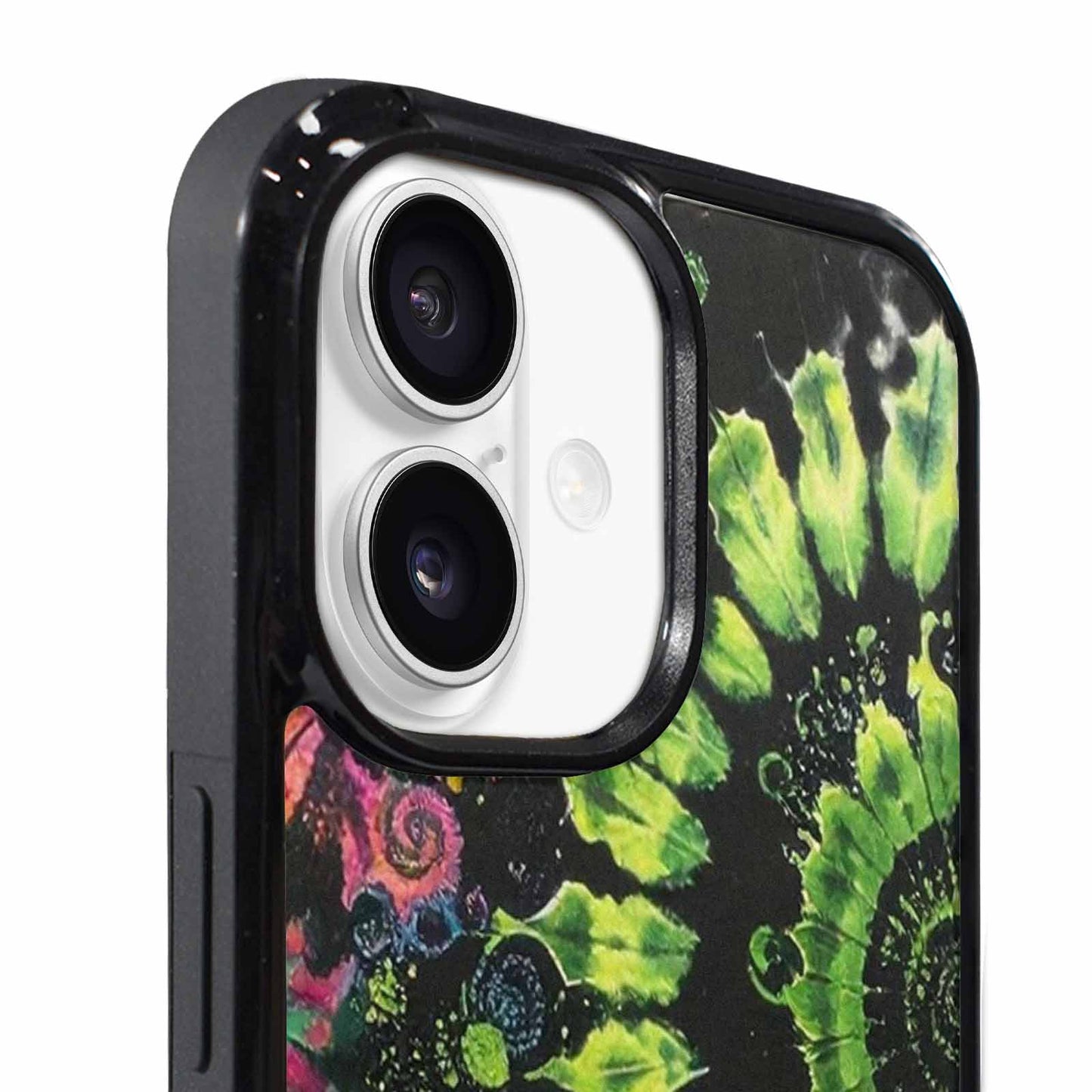 iPhone 17 Case — Black &amp; Green Ink Tie Dye, Custom Art Phone Cover