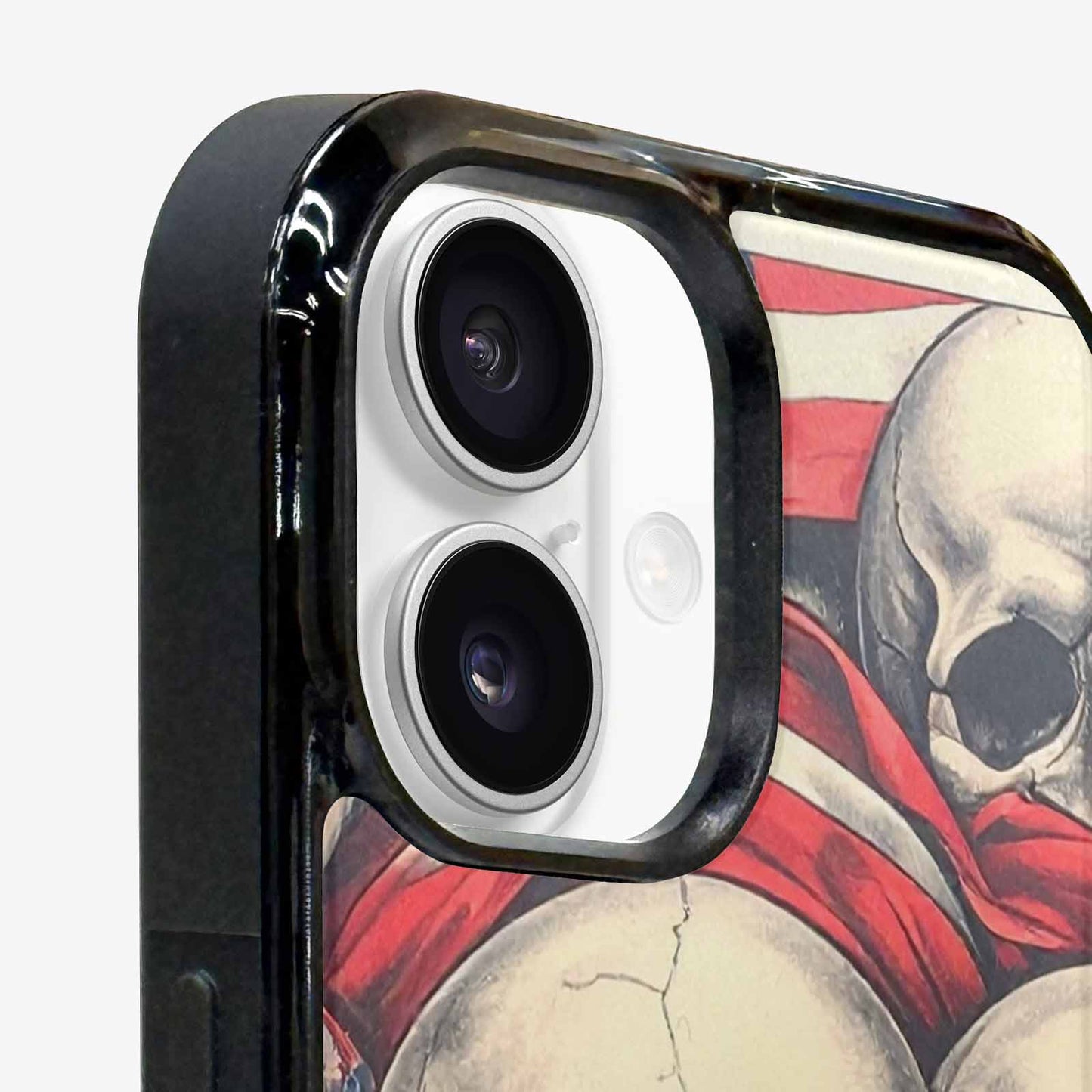 iPhone 16 Plus Case — Skull Dark Art Gothic Print, Original Design Phone Case