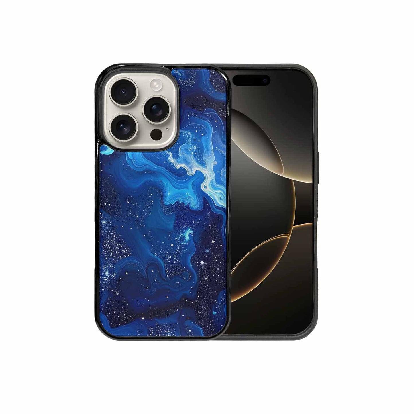 iPhone 16 Pro Case — Galaxy Art Blue Starfield Small Galaxy, Custom Art Phone Cover