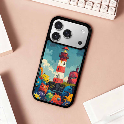 iPhone 17 Pro Case — Vintage Monsters Lighthouse Retro Vintage, Custom Art Phone Cover