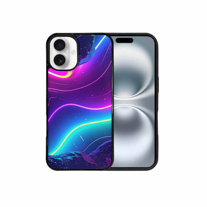 iPhone 16 Plus Case — 1980s Neon Cartoon Art Pattern, Custom Printed Phone Case