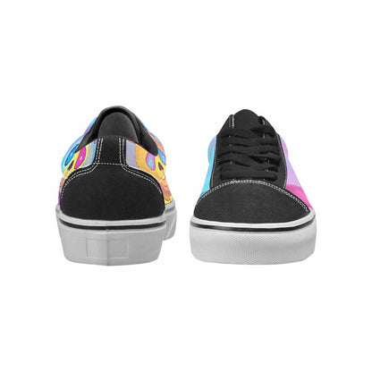 WOMEN'S Rainbow Teddy Skeletons Eye Lace-Up Canvas Aesthetic Custom Shoes