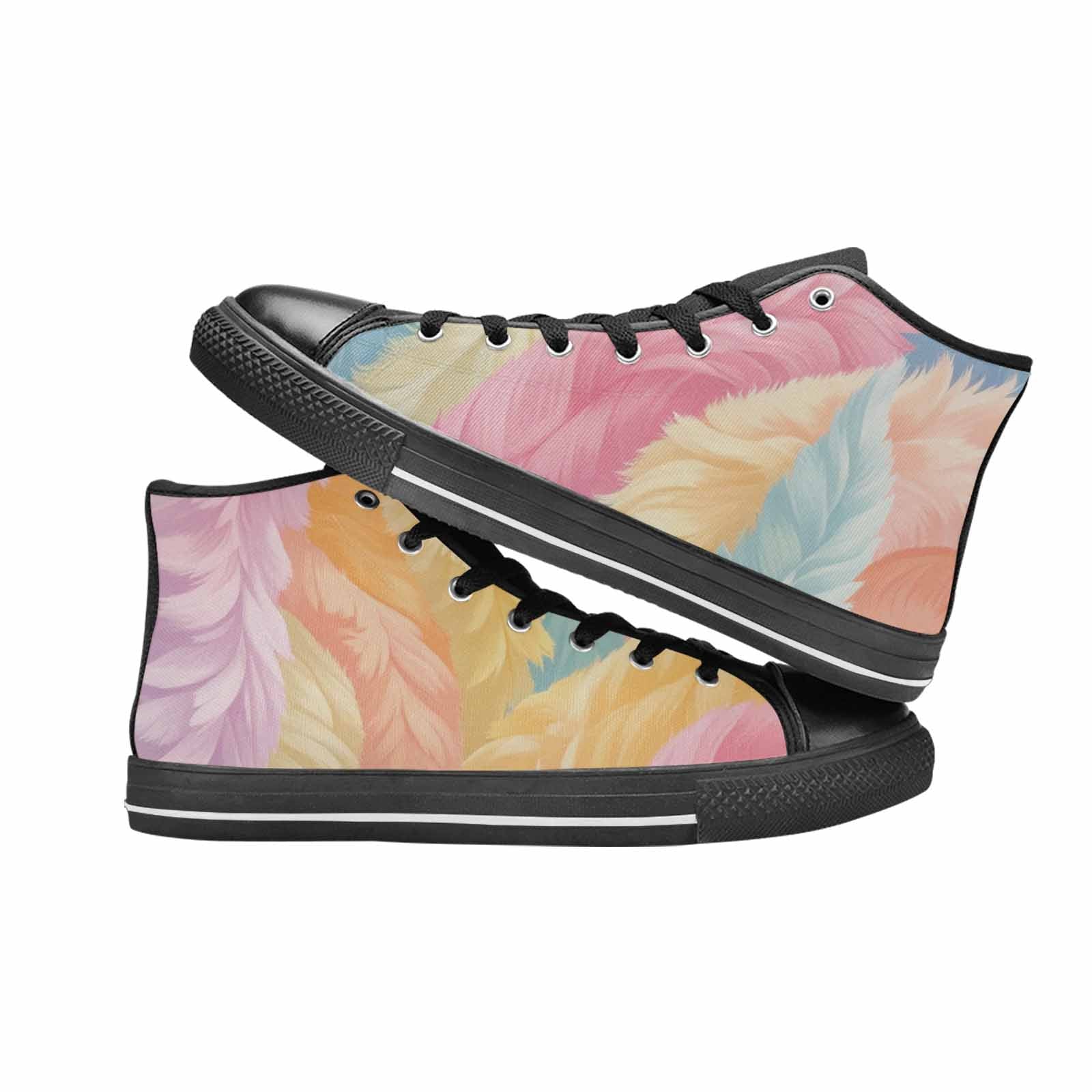 MEN'S Zebra Pastel Rainbow High Top Canvas Dark Academia Custom Shoes