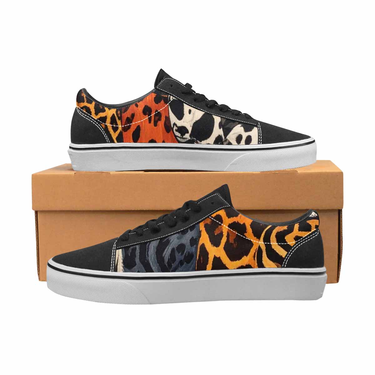 MEN'S Animal Print Canvas Lace-Up Neon Fantasy Sneakers