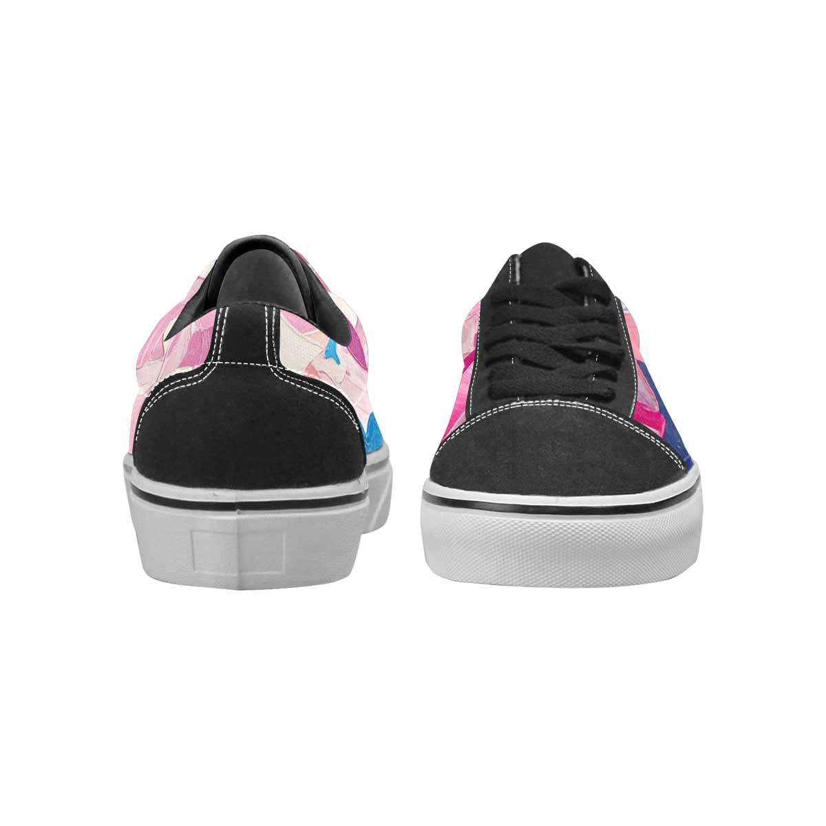 WOMEN'S Transgender Pride Flag Lace-Up Canvas Kaleidoscope Sneakers