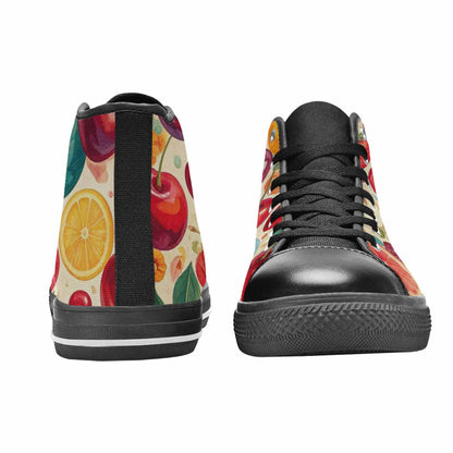 MEN'S Cherry Fruit Print High Top Canvas Y2K Custom Sneakers