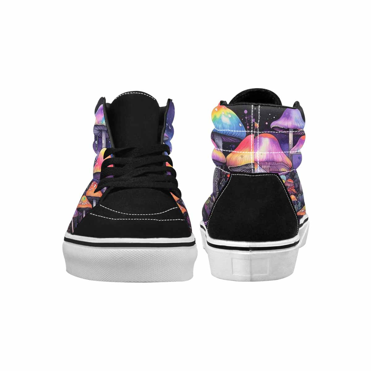 MEN'S Rainbow Drip Mushrooms High Top Canvas Dark Academia Custom Sneakers