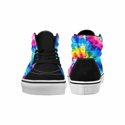 WOMEN'S Tie Dye Acid Wash Color High Top Canvas Vibrant Chaos Custom Sneakers