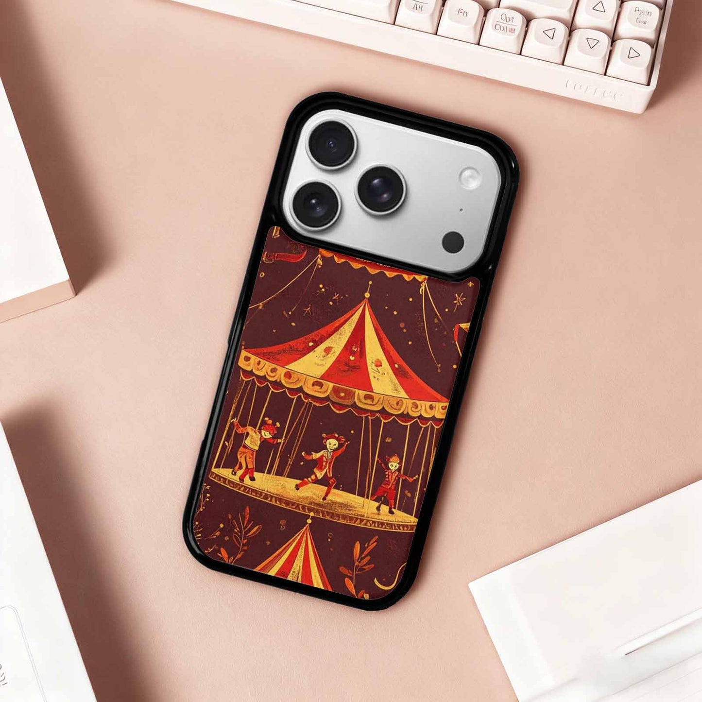 iPhone 17 Pro Case — Vintage Circus Art Pattern Retro Vintage, Custom Print Case Cover