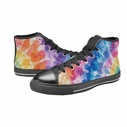 MEN'S Tie Dye Swirl High Top Canvas Dreamcore Custom Sneakers