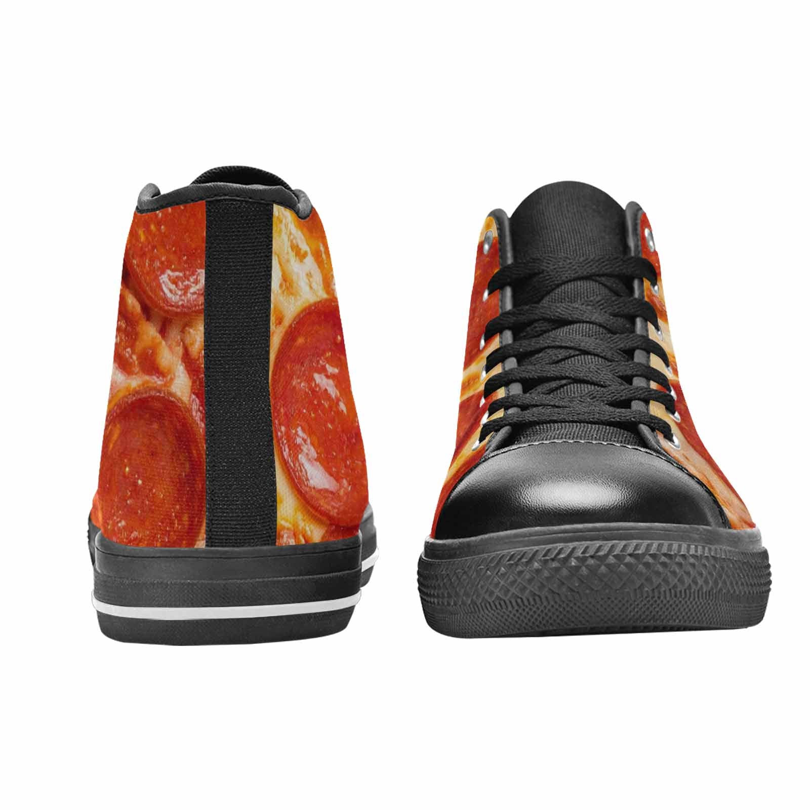 WOMEN'S Pepperoni Pizza Print High Top Canvas Grunge Shoes
