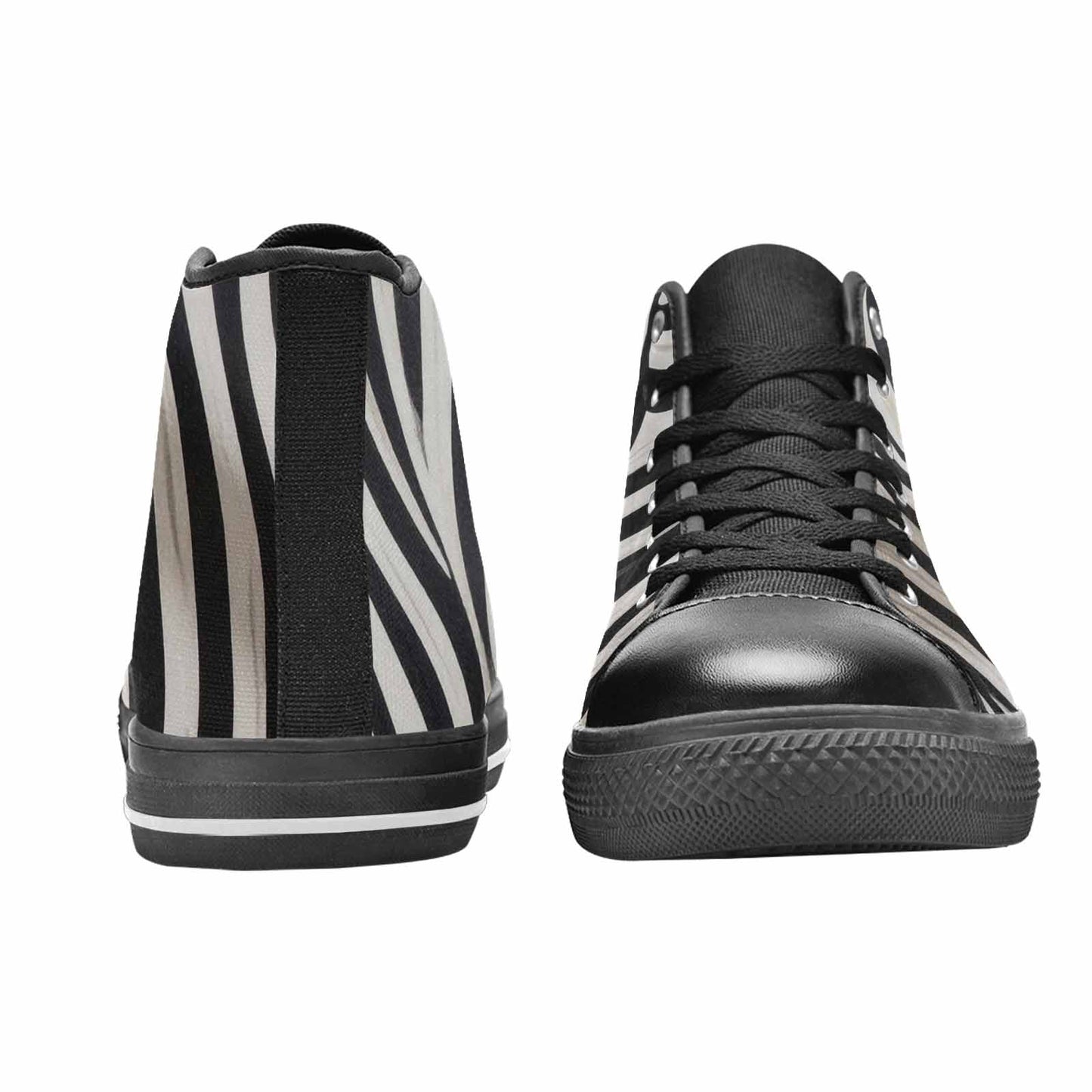 MEN'S Modern Zebra Stripe High Top Canvas Neon Fantasy Sneakers