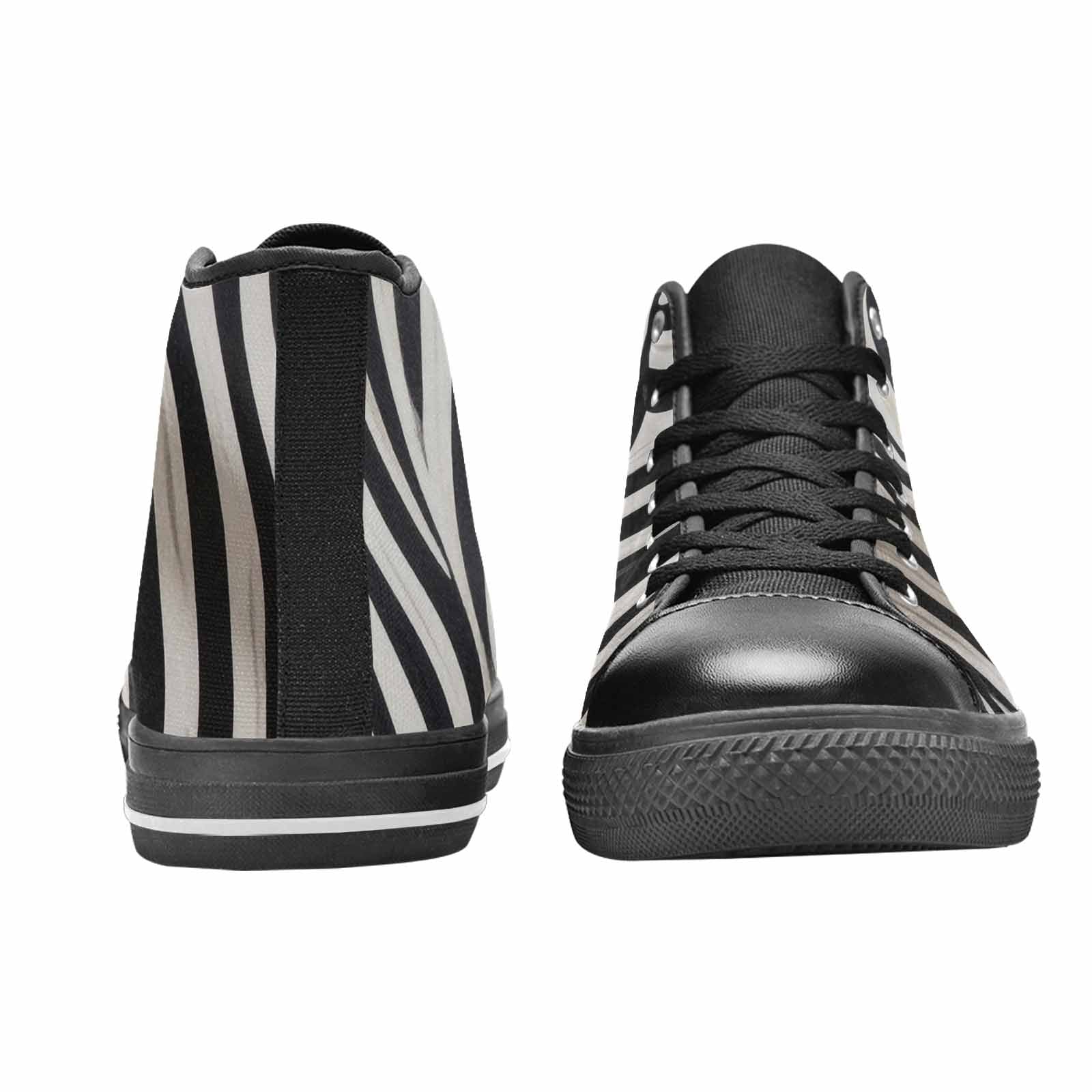 MEN'S Modern Zebra Stripe High Top Canvas Neon Fantasy Sneakers