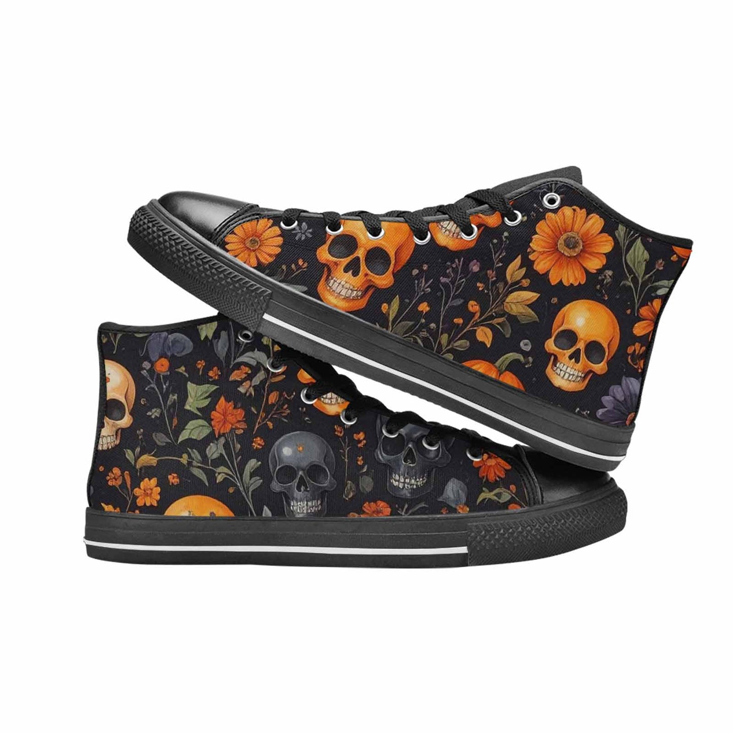 MEN'S Skulls - Halloween High Top Canvas Vivid Custom Sneakers