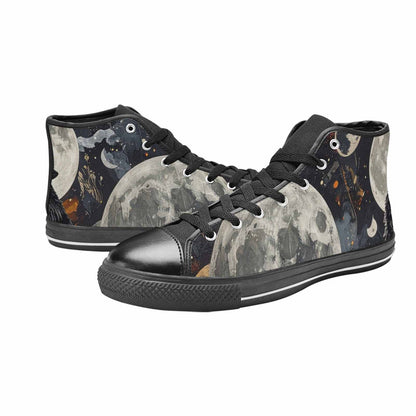 WOMEN'S Wolf Silhouette Moon High Top Canvas Vivid Shoes