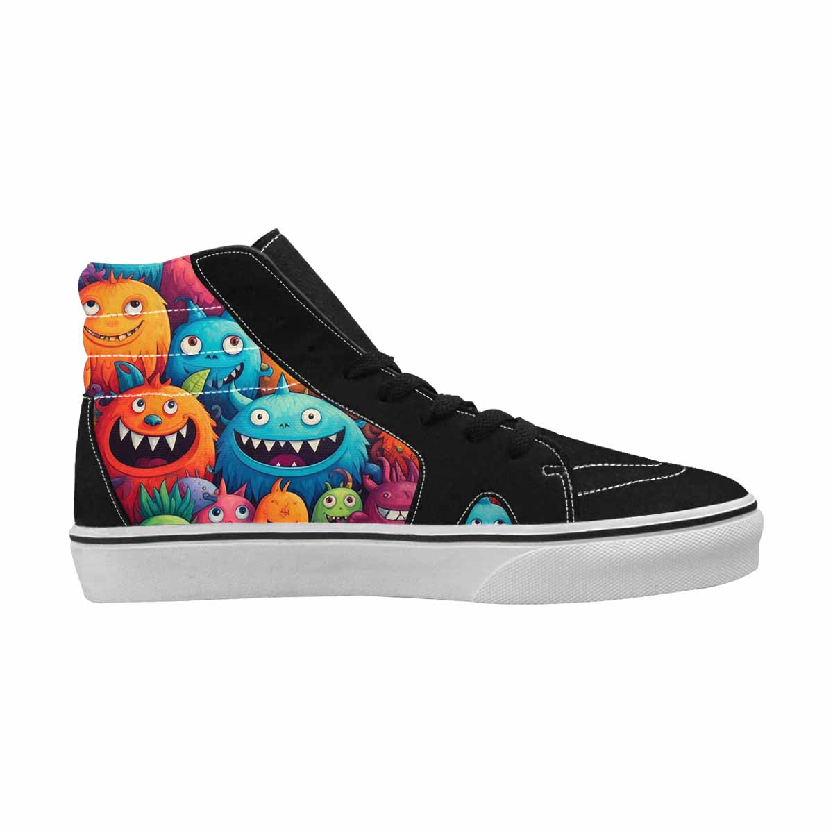 MEN'S Monsters (general) Cartoon Monst High Top Canvas Wallpaper Art Custom Sneakers