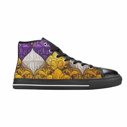 MEN'S Nonbinary Flag Color High Top Canvas Dreamcore Sneakers