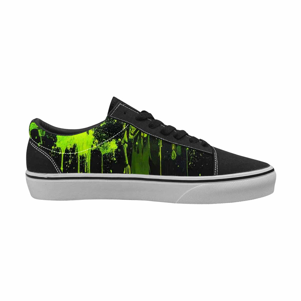 WOMEN'S Skeletons × Neon Green Lace-Up Canvas Dreamcore Shoes