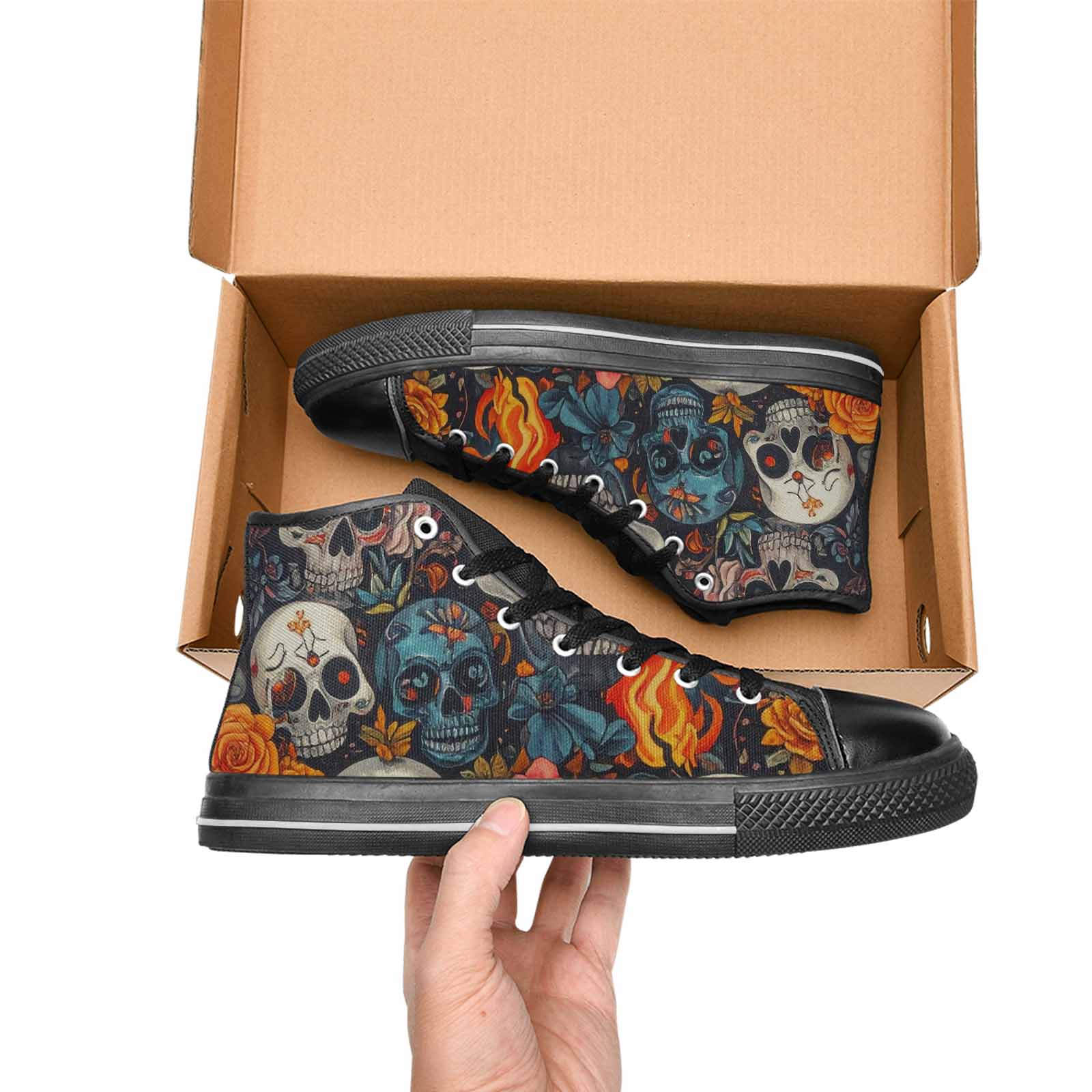 MEN'S Skull High Top Canvas Y2K Custom Shoes