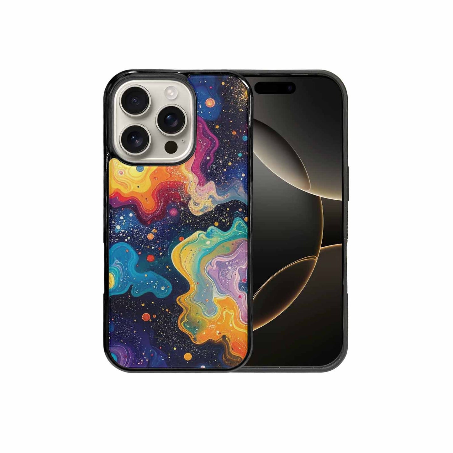 iPhone 16 Pro Case — Galaxy Art Colorful Cosmic Dust Small, Custom Print Case Cover