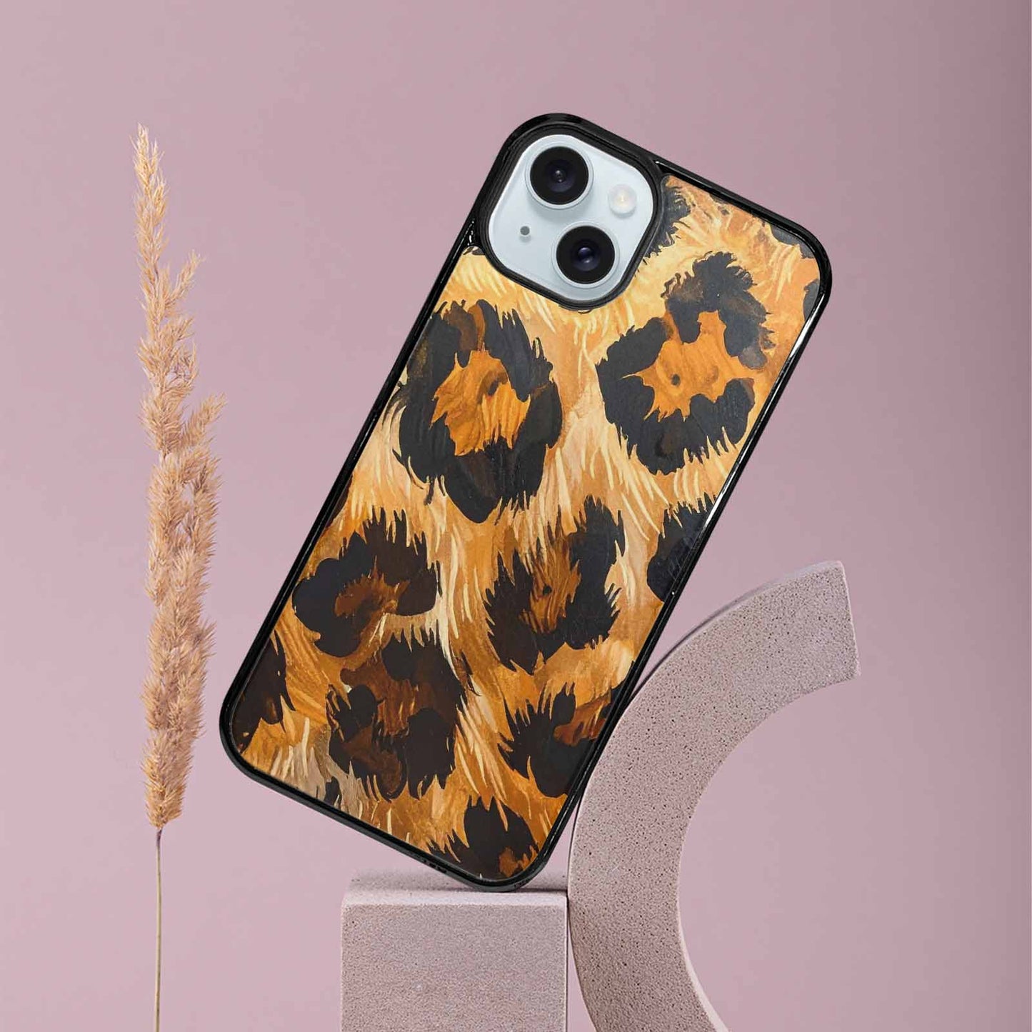iPhone 15 Plus Case — Leopard Soft Airbrush Gradient, Original Design Phone Case