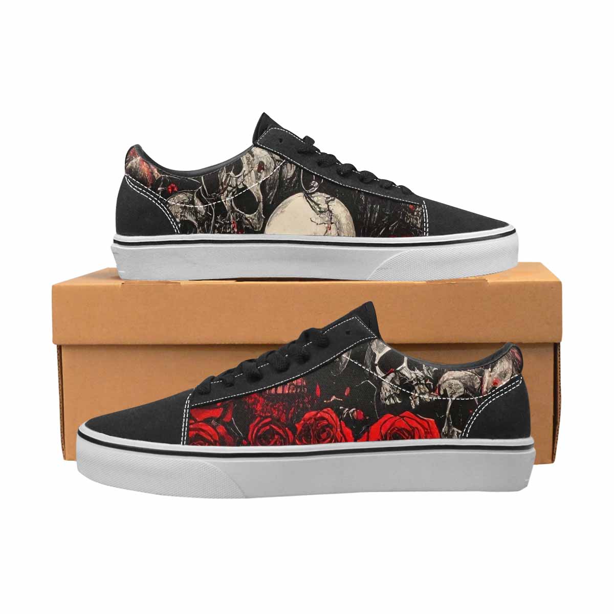 WOMEN'S Skull Roses Lace-Up Canvas Dark Academia Sneakers
