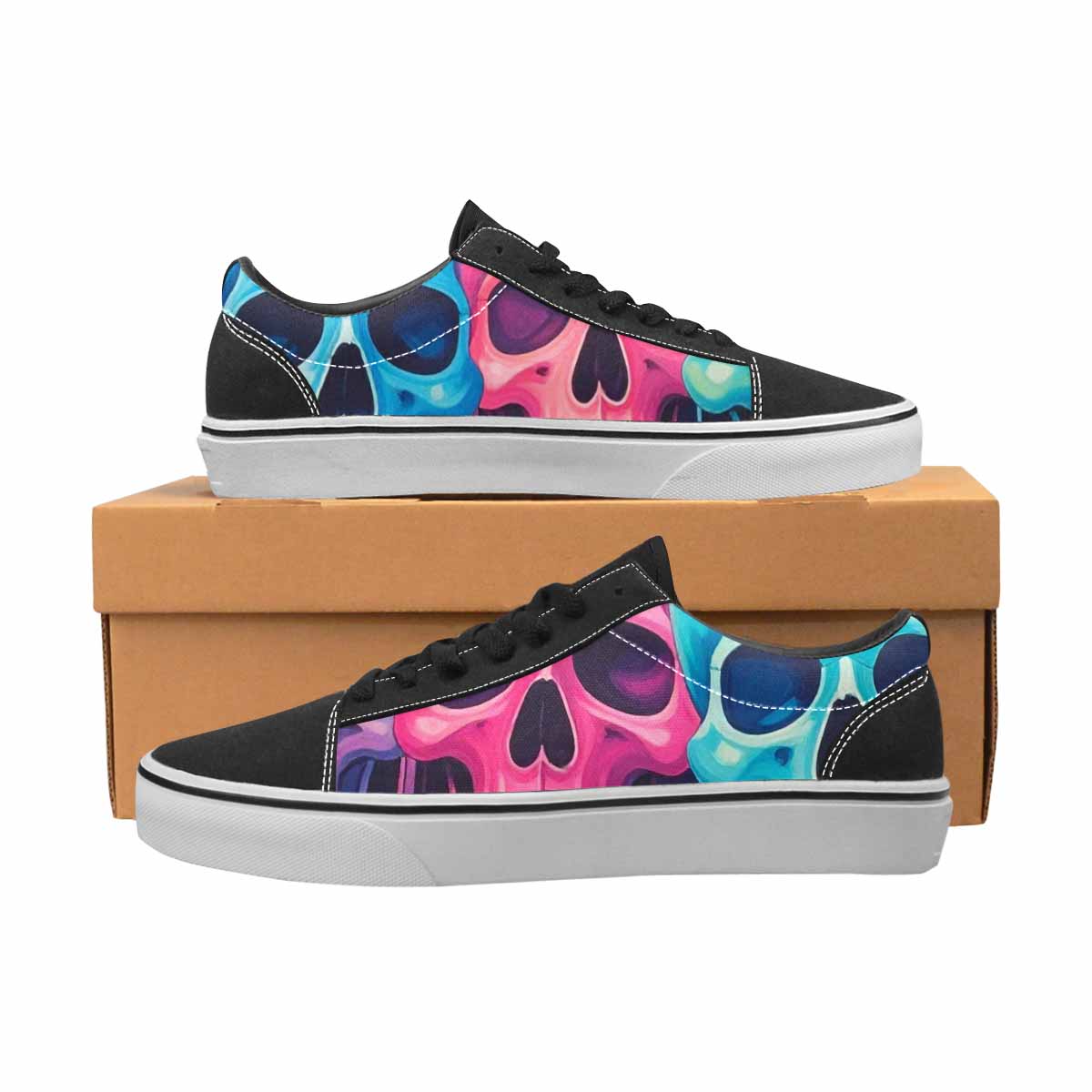 MEN'S Dripping Candy Skulls Canvas Lace-Up Vivid Custom Shoes