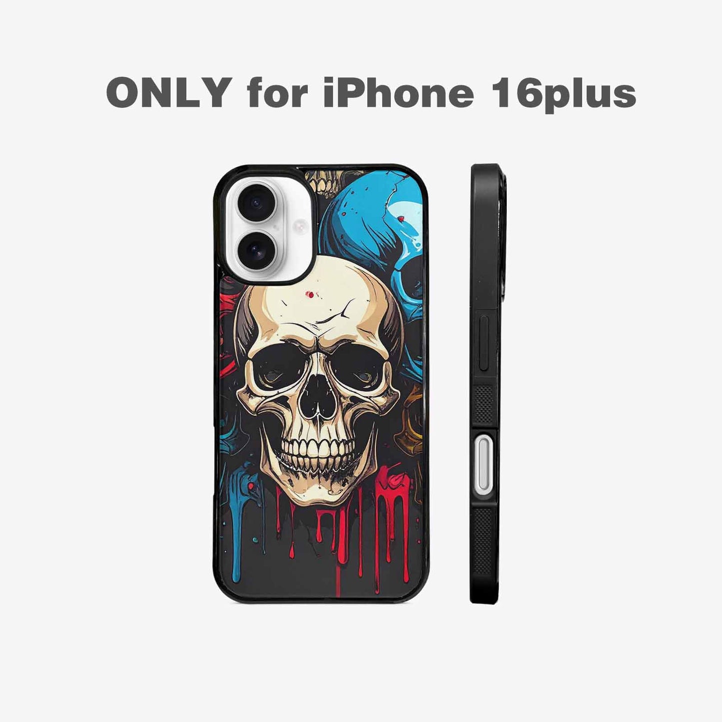 iPhone 16 Plus Case — Many Of Skulls Collage Overlapping Art, Custom Phone Case