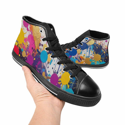 MEN'S Paint Splatter High Top Canvas Dark Academia Sneakers