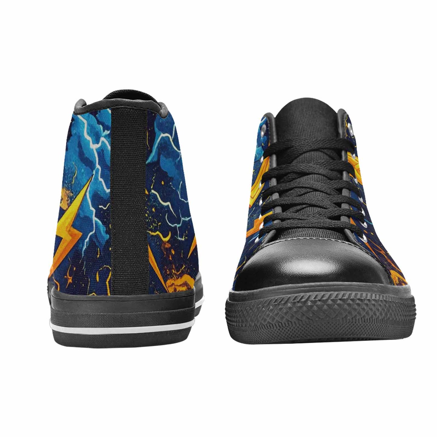 MEN'S Lightning Bolt High Top Canvas Vivid Custom Sneakers