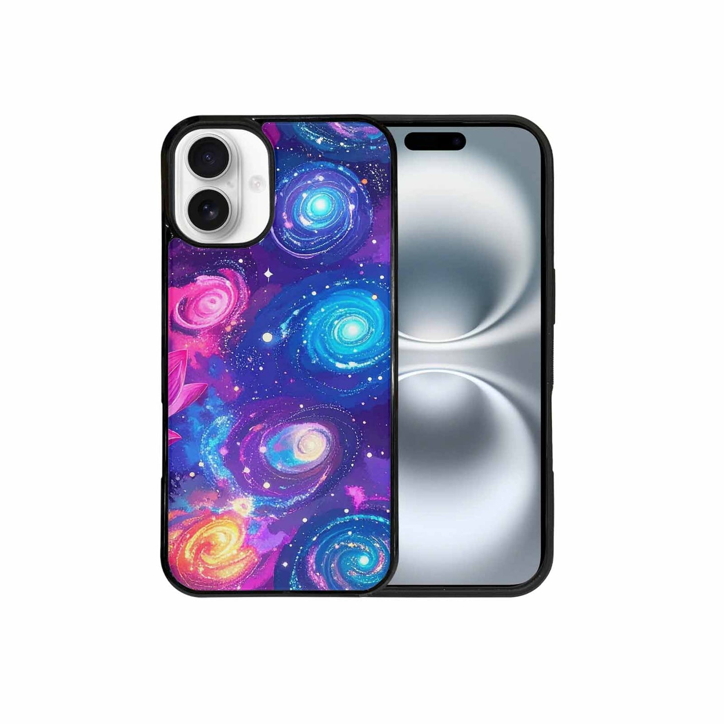 iPhone 16 Plus Case — Lotus Galaxy Art Seamless Pattern Vibrant, Unique Phone Case Design