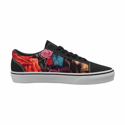 WOMEN'S Skulls Roses Melting Skulls Lace-Up Canvas Grunge Shoes