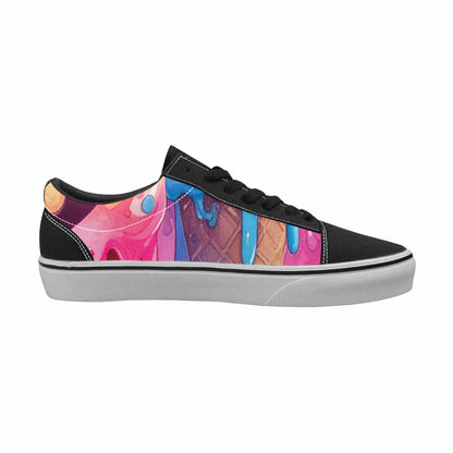 MEN'S Melting Icecream Cone Monster Canvas Lace-Up Neon Fantasy Sneakers