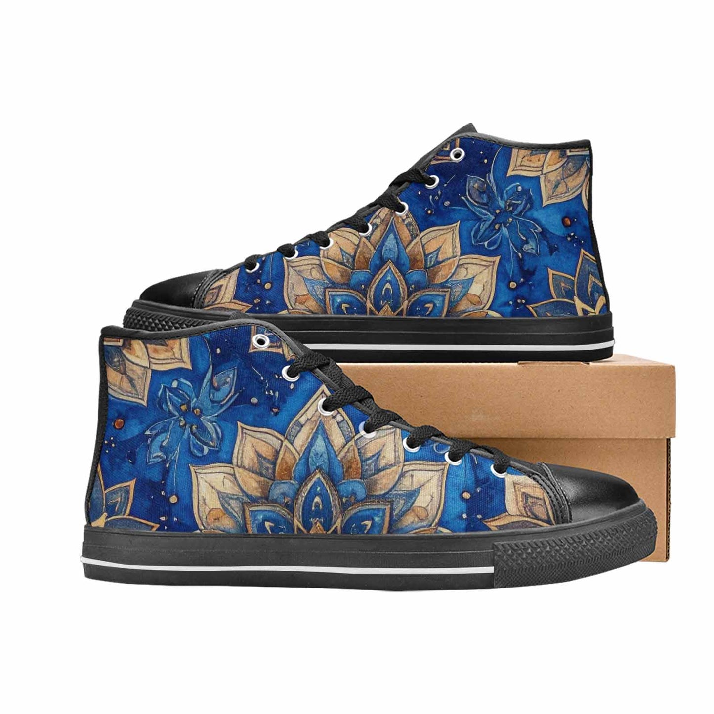 MEN'S Mandala High Top Canvas Cottagecore Custom Sneakers