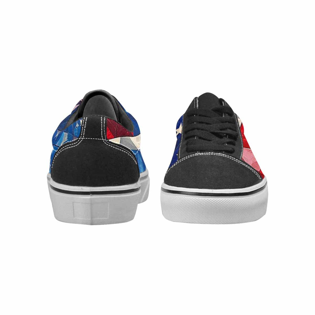 WOMEN'S American Flag Stars Canvas Lace-Up Surreal Custom Shoes
