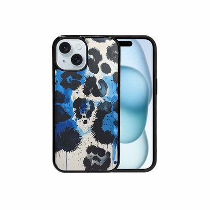 iPhone 15 Case — Animal Print Black Blue Ink Animal, Customized Protective Case