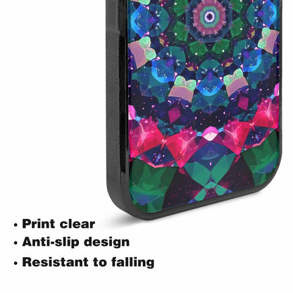 iPhone 15 Plus Case — Crystal Mandala Art Seamless Pattern Vibrant, Custom Made Phone Cover