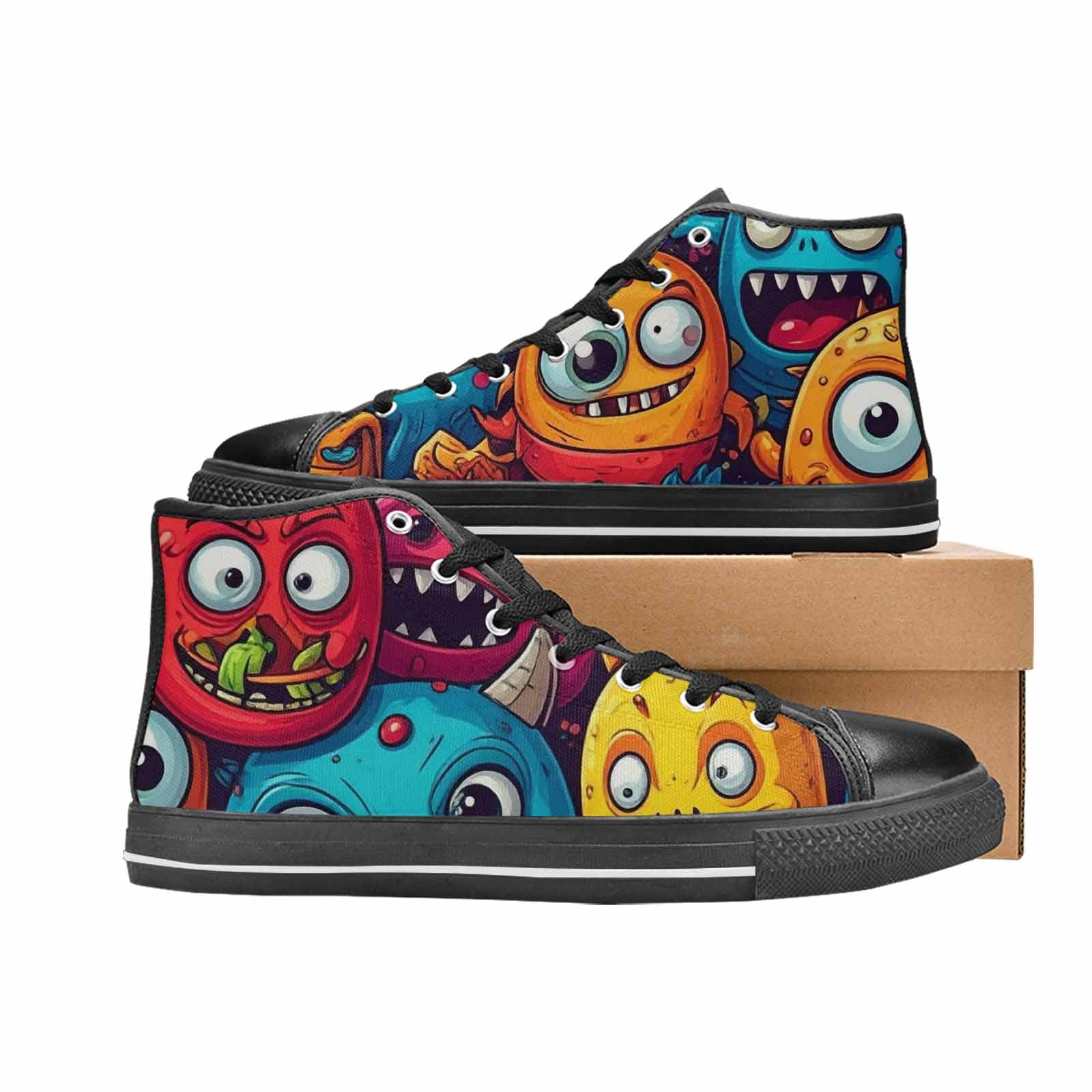 MEN'S Cartoon Monster Character High Top Canvas Dreamcore Custom Shoes