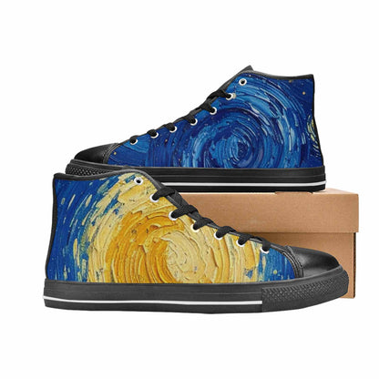 WOMEN'S Starry Night Galaxy High Top Canvas Grunge Custom Shoes