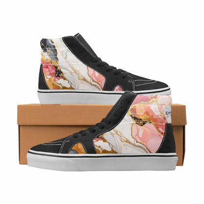 WOMEN'S Marble High Top Canvas Personalized Vivid Custom Sneakers