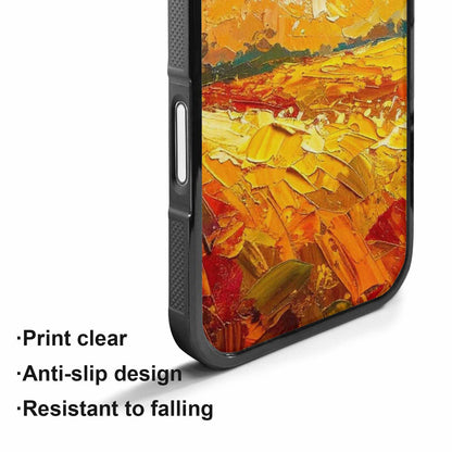 iPhone 17 Case — Impressionist Sunflower Brushstroke Pattern Floral, Custom Print Case Cover