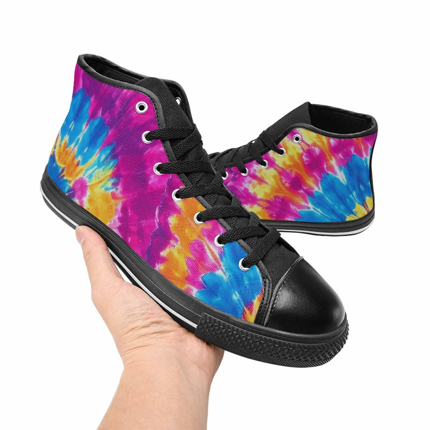 WOMEN'S Tie Dye Spiral High Top Canvas Aesthetic Shoes