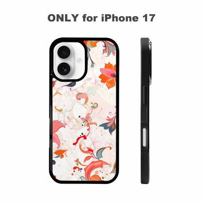 iPhone 17 Case — Marble Floral Art Seamless Floral, Custom Made Phone Cover