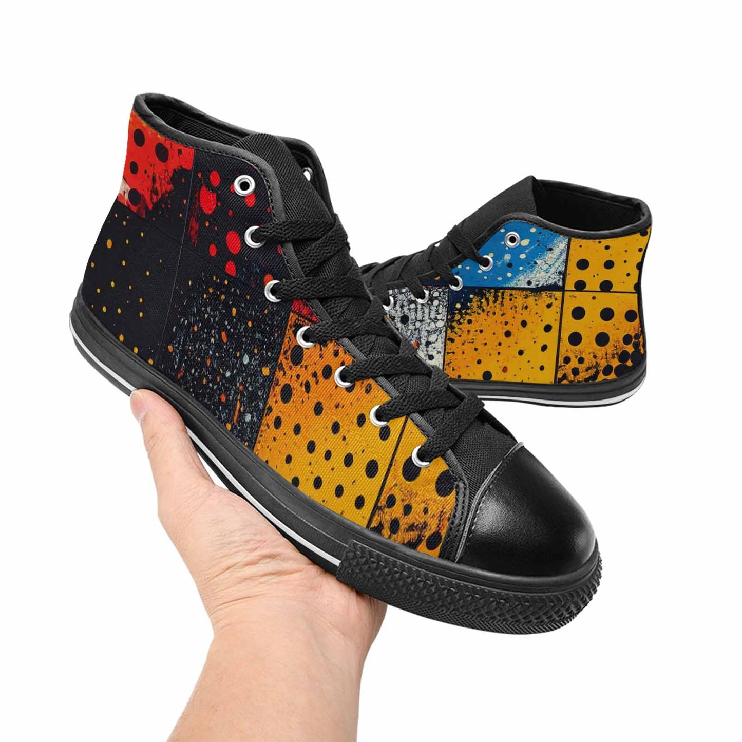 MEN'S Comic Book Halftone High Top Canvas Surreal Shoes