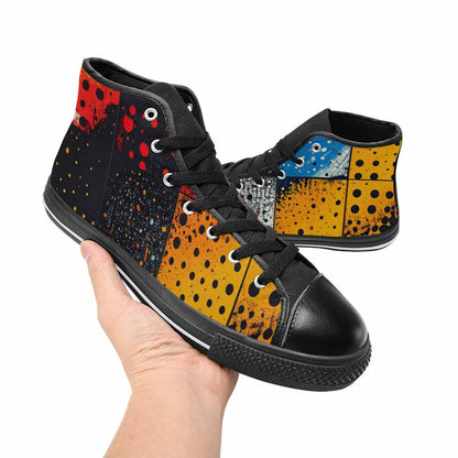 MEN'S Comic Book Halftone High Top Canvas Surreal Shoes
