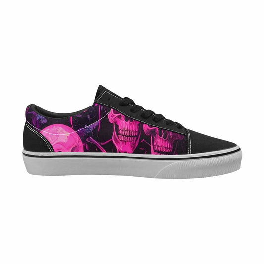 MEN'S Skeletons - Neon Pink Lace-Up Canvas Dreamlike Custom Shoes