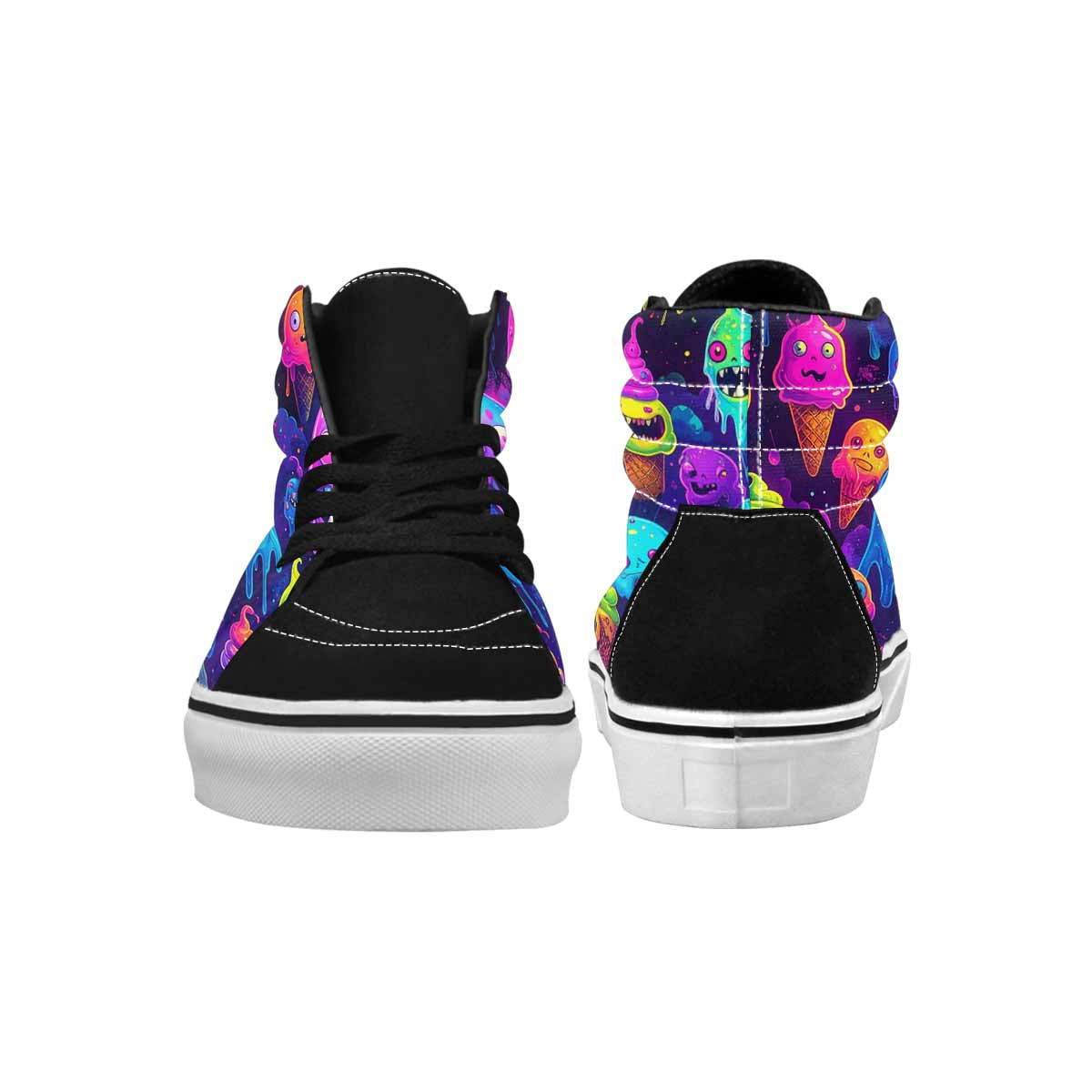 MEN'S Ice Cream Monsters  High Top Canvas Cottagecore Custom Sneakers